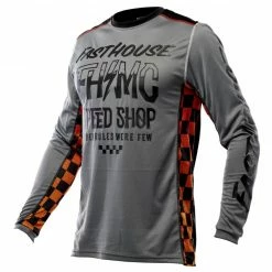 Fasthouse Youth Grindhouse Brute Jersey -Cheap Kids Motorcycle Gear Store fasthouse youth grindhouse brute jersey black white hi viz yellow 2