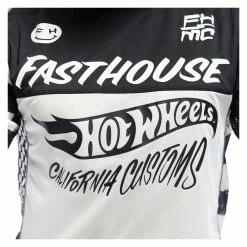 Fasthouse Youth Grindhouse Hot Wheels Jersey -Cheap Kids Motorcycle Gear Store fasthouse youth grindhouse hot wheels jersey white black 2