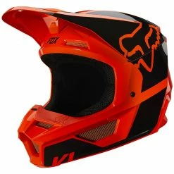 Fox Racing Youth V1 Revn Helmet -Cheap Kids Motorcycle Gear Store fox racing v1 revn helmet flo orange black