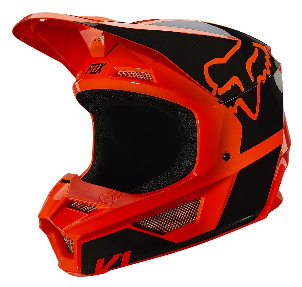 Fox Racing Youth V1 Revn Helmet Flo Orange/Black / Youth MD [Open Box]
