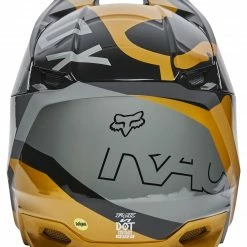 Fox Racing Youth V1 Skew Helmet -Cheap Kids Motorcycle Gear Store fox racing youth v1 skew helmet black gold 3
