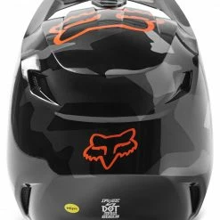 Fox Racing Youth V1 BNKR Helmet -Cheap Kids Motorcycle Gear Store fox racing yth v1 bnkr helmet dot ece grey 2