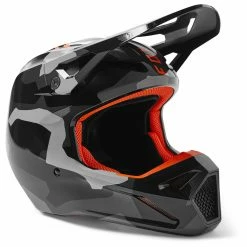 Fox Racing Youth V1 BNKR Helmet -Cheap Kids Motorcycle Gear Store fox racing yth v1 bnkr helmet dot ece grey