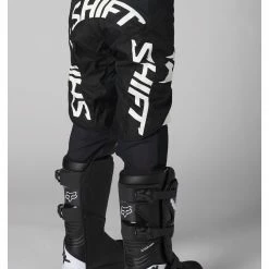 Shift Youth White Label Rokr Pants -Cheap Kids Motorcycle Gear Store shift youth whit3 label rokr pants black white 2