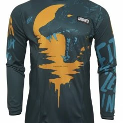 Thor Pulse Counting Sheep Youth Jersey -Cheap Kids Motorcycle Gear Store thor pulse counting sheep youth jersey grey green 2