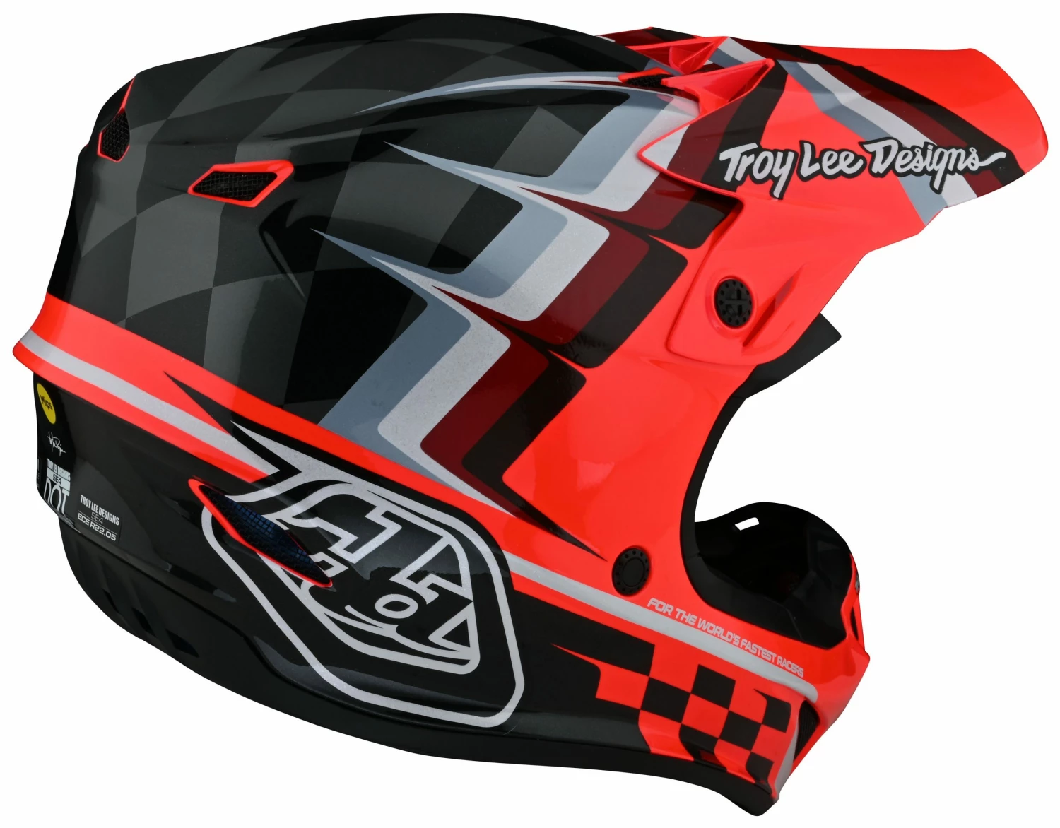 Troy Lee Designs Youth SE4 Polyacrylite Warped Helmet 3 Troy Lee Designs Youth SE4 Polyacrylite Warped Helmet - Image 3